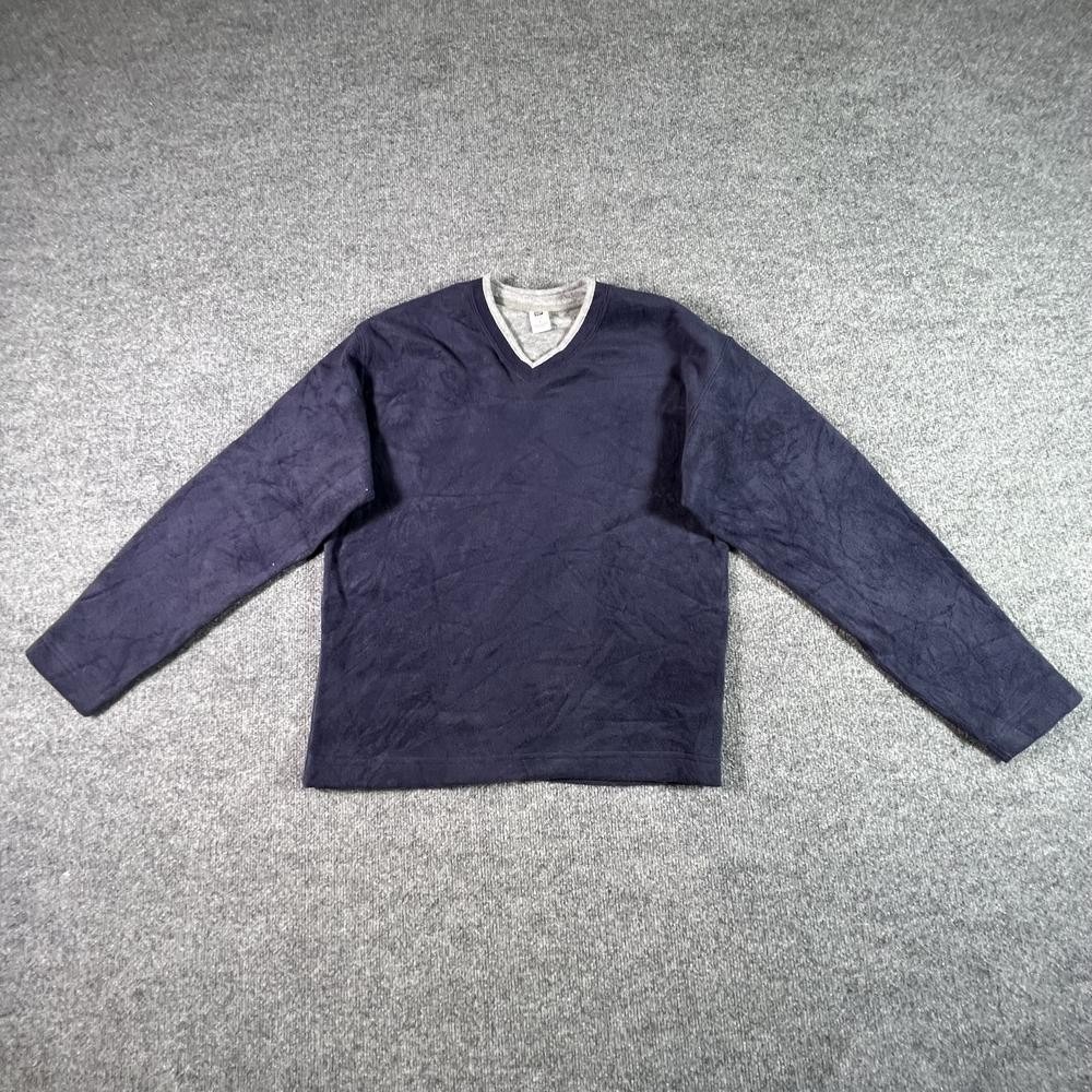 Gap Sweatshirt Women's S Blue Polyester Fleece V-Neck Hiking Camping Performance
